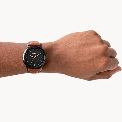 Fossil The Minimalist 3H Black Round Leather Men's Watch | FS5305 | Time Watch Specialists