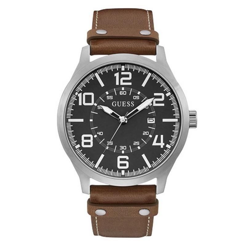 GUESS Hunter Mens Trend Rose Gold/Brown Multi-function Watch W1301G1 | Time Watch Specialists