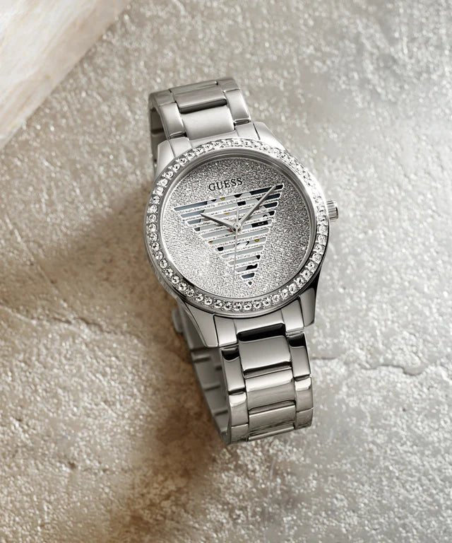 GUESS Silver Tone Analog Woman's Watch | GW0605L1 | Time Watch Specialists