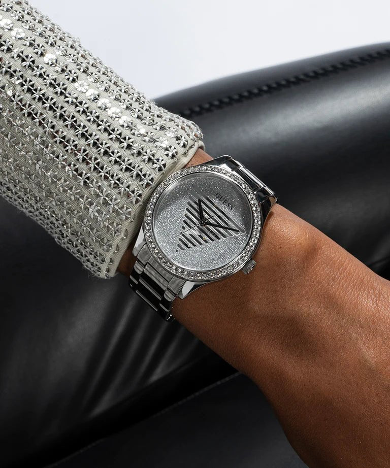 GUESS Silver Tone Analog Woman's Watch | GW0605L1 | Time Watch Specialists