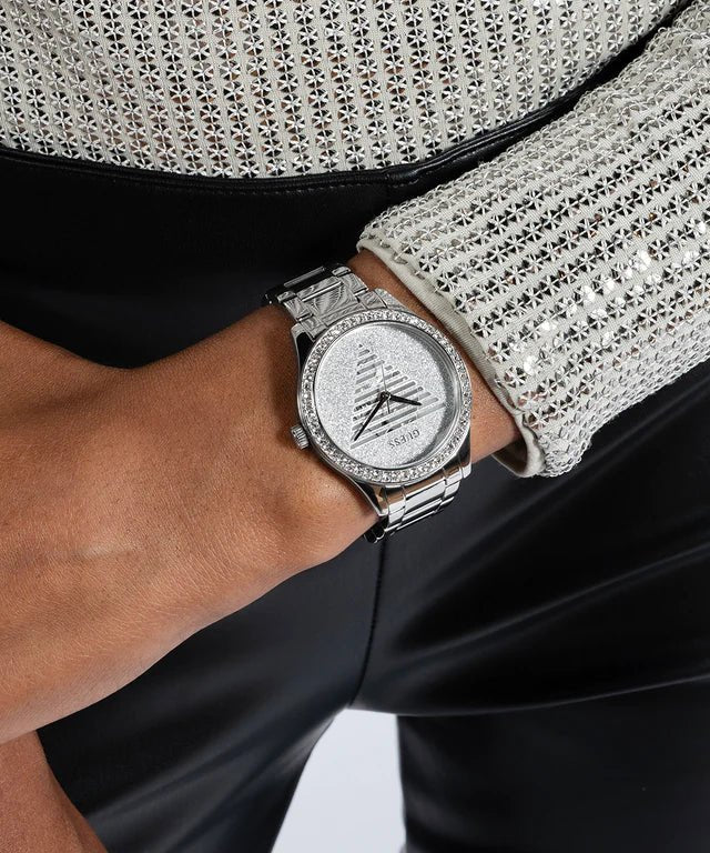 GUESS Silver Tone Analog Woman's Watch | GW0605L1 | Time Watch Specialists