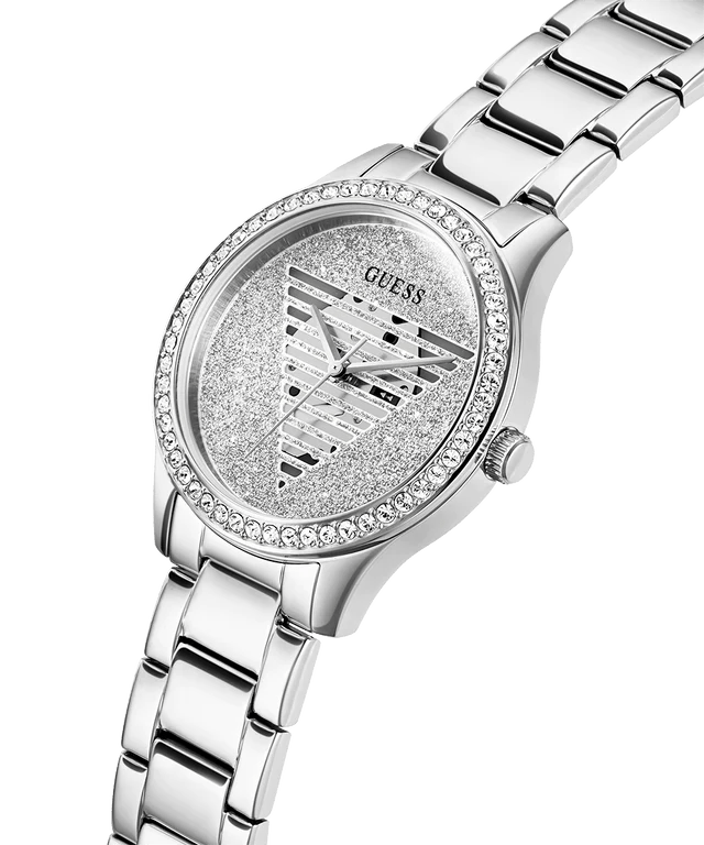 GUESS Silver Tone Analog Woman's Watch | GW0605L1 | Time Watch Specialists