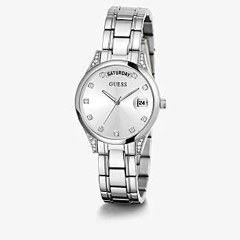 GUESS Silver Tone Stainless Steel 316L Woman's Watch | GW0385L1 | Time Watch Specialists