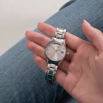 GUESS Silver Tone Stainless Steel 316L Woman's Watch | GW0385L1 | Time Watch Specialists