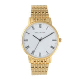 Hallmark MensGold Mesh White Dial Watch | Time Watch Specialists