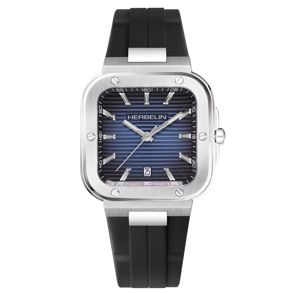Herbelin Cap Camarat Leather Strap Blue Dial Men's Watch | 12246A15CA | Time Watch Specialists