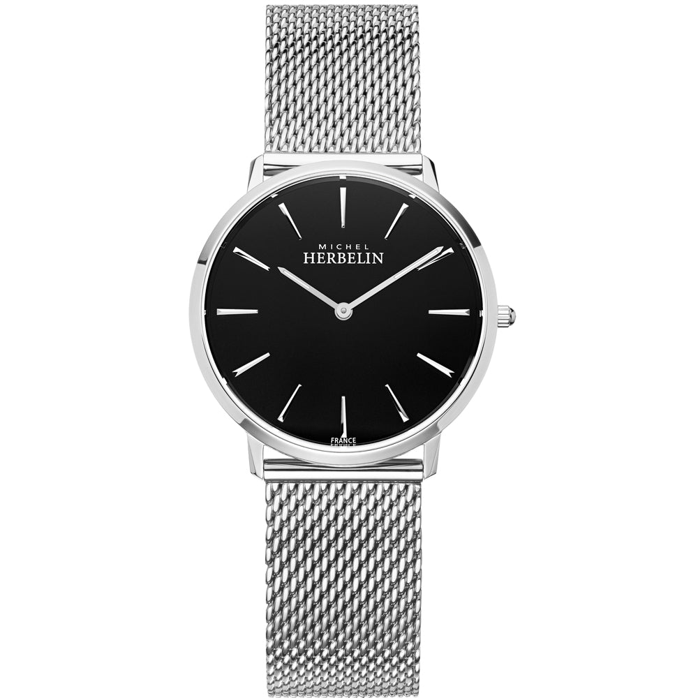 HERBELIN City Silver Dial and Black Steel Bracelet 39mm Women's Watch | 19515/24NB | TIME Watches