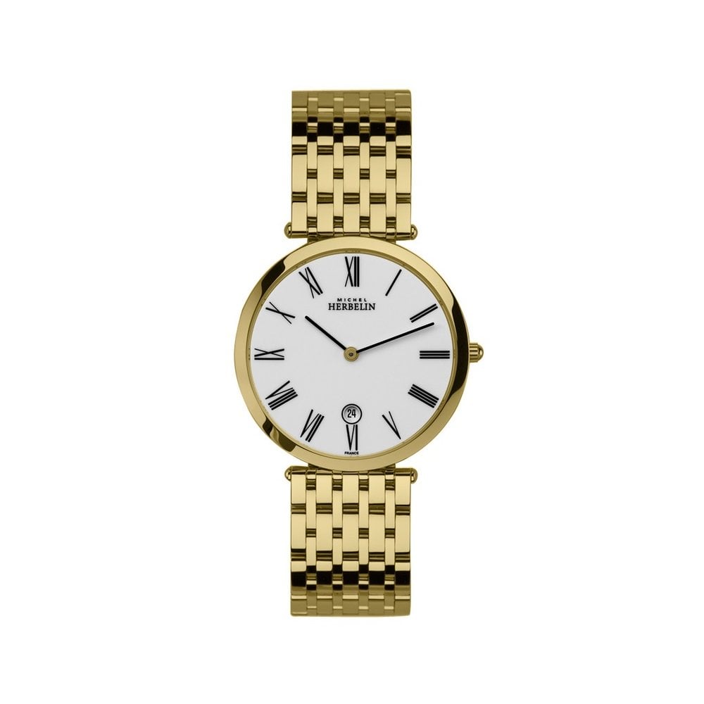 HERBELIN Equinoxe Gold Dial and Gold Steel Bracelet 36mm Men's Watch | 414/BP01 | TIME Watches