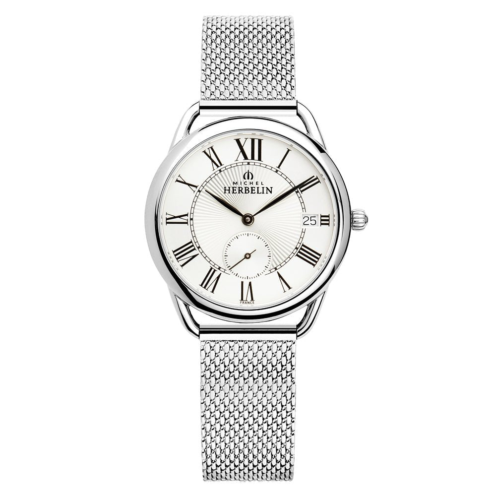 HERBELIN Equinoxe Mother of Pearl Dial and Black Steel Bracelet 30mm Women's Watch | 18397/08B | TIME Watches