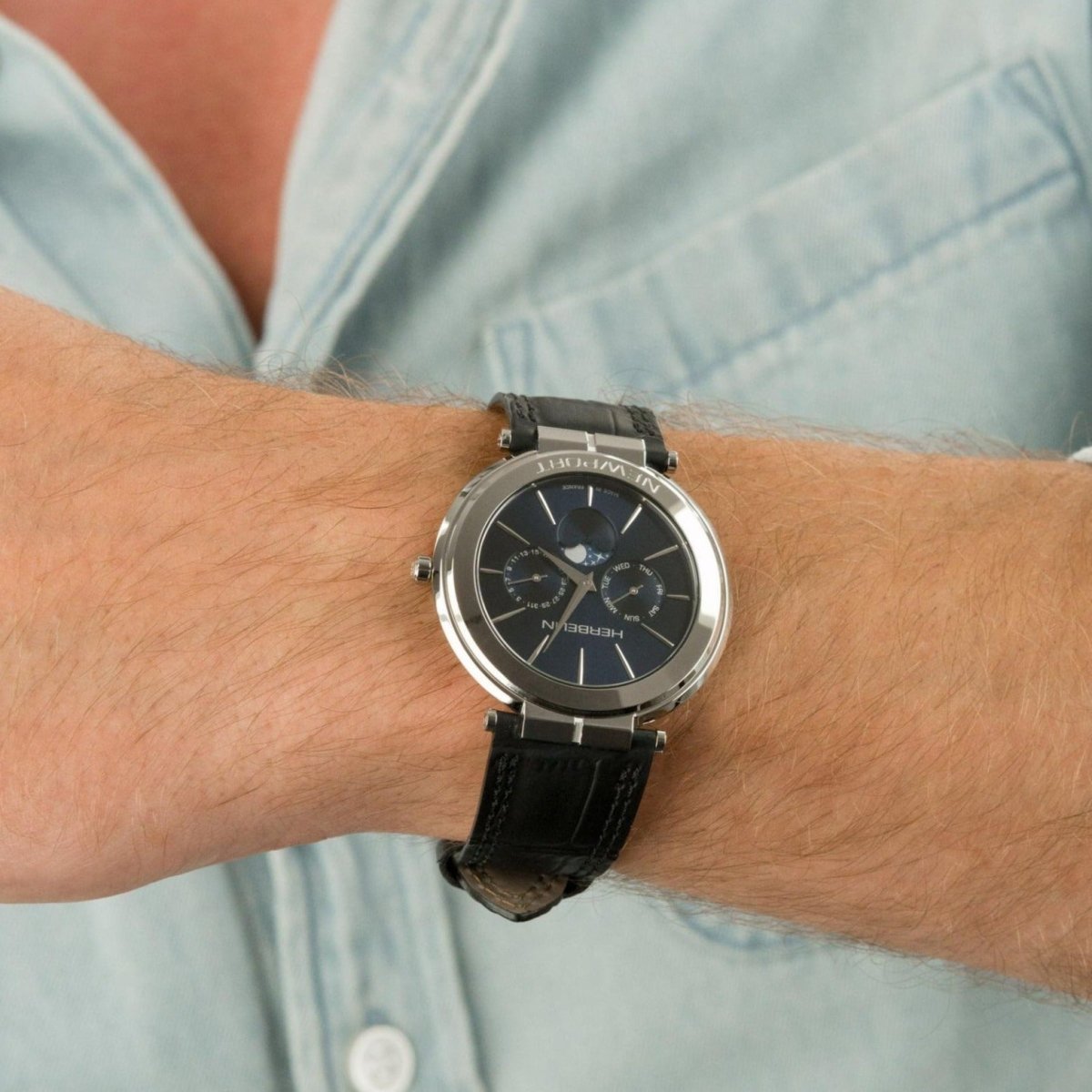 Herbelin Newport Slim Men's Watch - 12722/AP15 | Time Watch Specialists