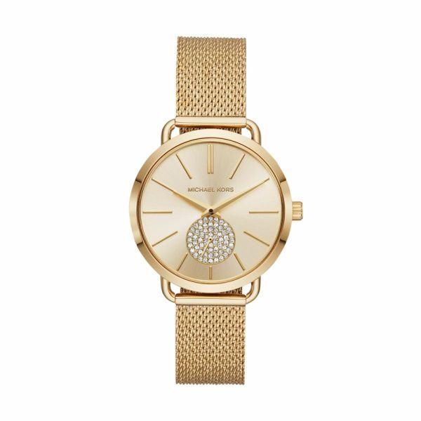 Michael Kors Portia Gold Round Stainless Steel Women's Watch | MK3844 | Time Watch Specialists