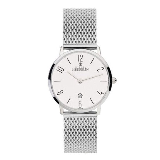 HERBELIN City Silver Dial and Black Steel Bracelet 30mm Women's Watch | 19515/21B | TIME Watches