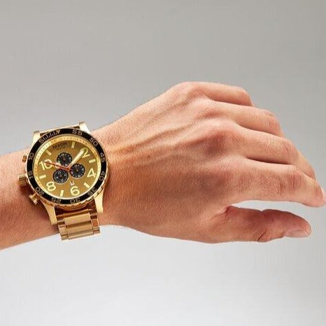 NIXON 51 - 30 Chrono Silver Dial and Silver Steel Bracelet 51mm Men's Watch | A083510 - 00 | TIME Watches