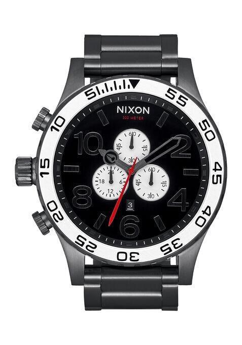 NIXON 51 - 30 Chrono Silver Dial and Silver Steel Bracelet 51mm Men's Watch | A083510 - 00 | TIME Watches