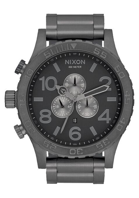 NIXON 51 - 30 Chrono Silver Dial and Silver Steel Bracelet 51mm Men's Watch | A083510 - 00 | TIME Watches