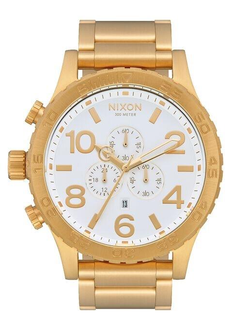 NIXON 51 - 30 Chrono Silver Dial and Silver Steel Bracelet 51mm Men's Watch | A083510 - 00 | TIME Watches