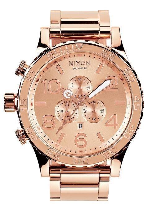 NIXON 51 - 30 Chrono Silver Dial and Silver Steel Bracelet 51mm Men's Watch | A083510 - 00 | TIME Watches