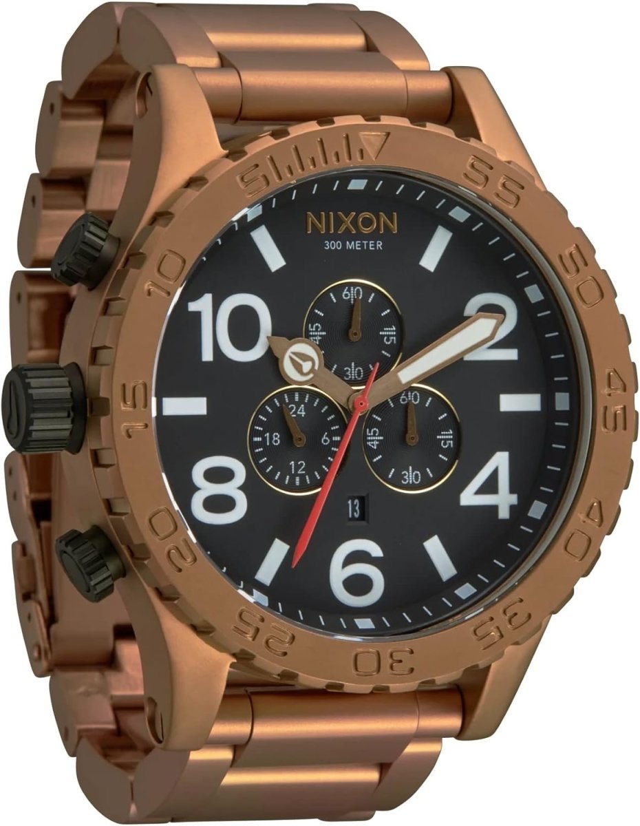 NIXON 51 - 30 Chrono Black Dial and Black Steel Bracelet 51mm Men's Watch | A0835145 - 00 | TIME Watches