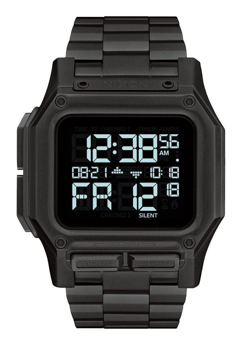 NIXON Regulus Black Dial and Black Steel Bracelet 46mm Men's Watch | A1268001 - 00 | TIME Watches