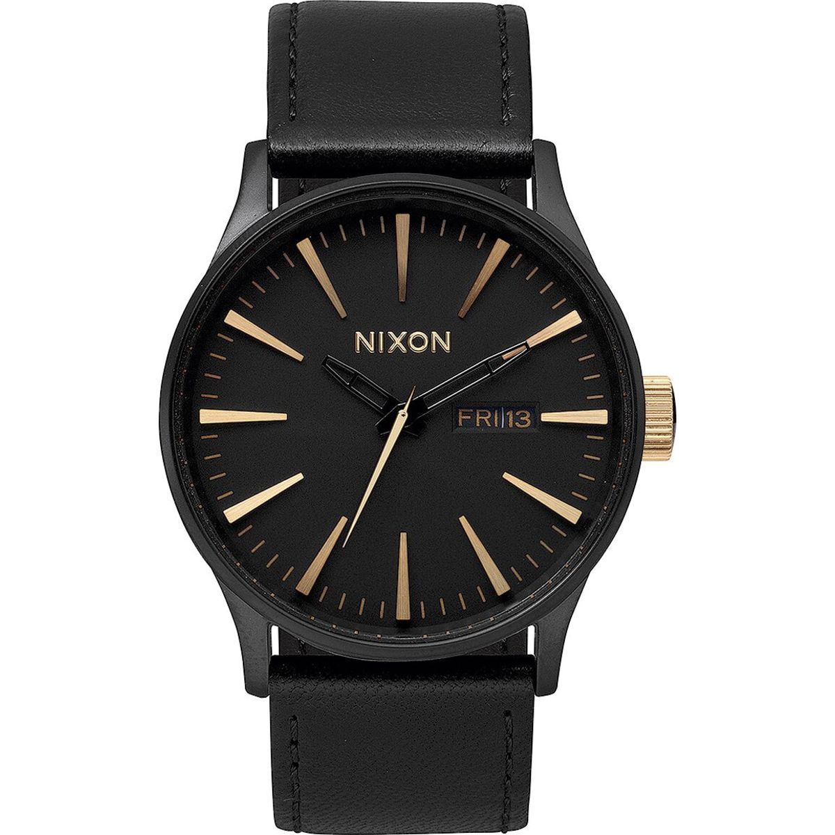 NIXON Sentry Leather Black Dial and Black Leather 42mm Men's Watch - view 29