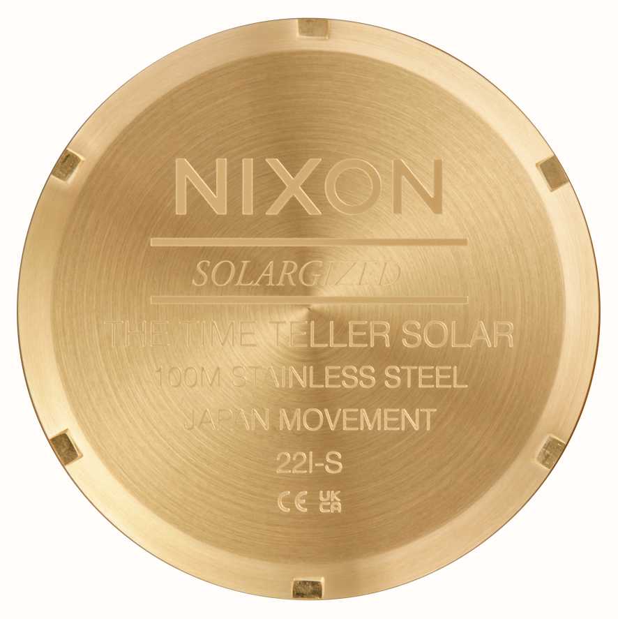Nixon Time Teller Solar Gold Dial Stainless Steel Bracelet Unisex Watch | A1369510-00 | Time Watch Specialists