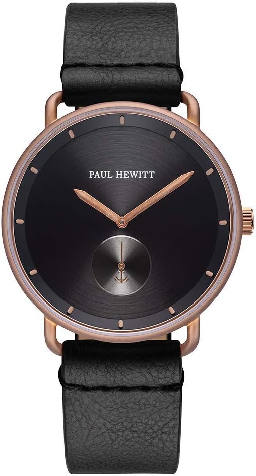 Paul Hewitt Black Leather Stainless Steel Men's Watch | PH-BW-BRBR-BS-6 | Time Watch Specialists