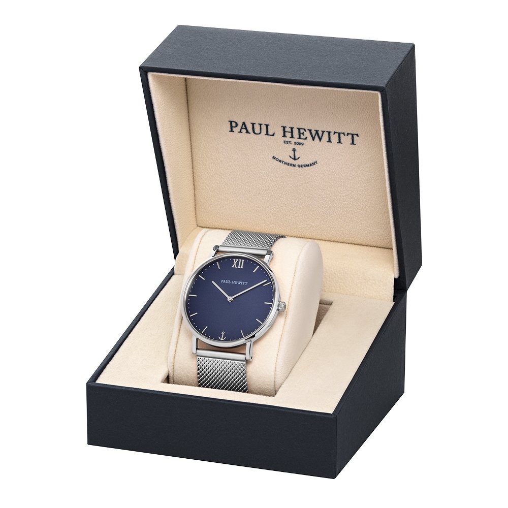 Paul - Hewitt Watch Sailor Blue Lagoon Silver Mesh PH001902 | TIME Watches