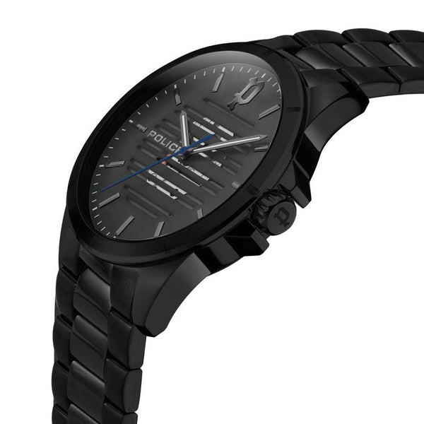 Police watch black clearance metal strap
