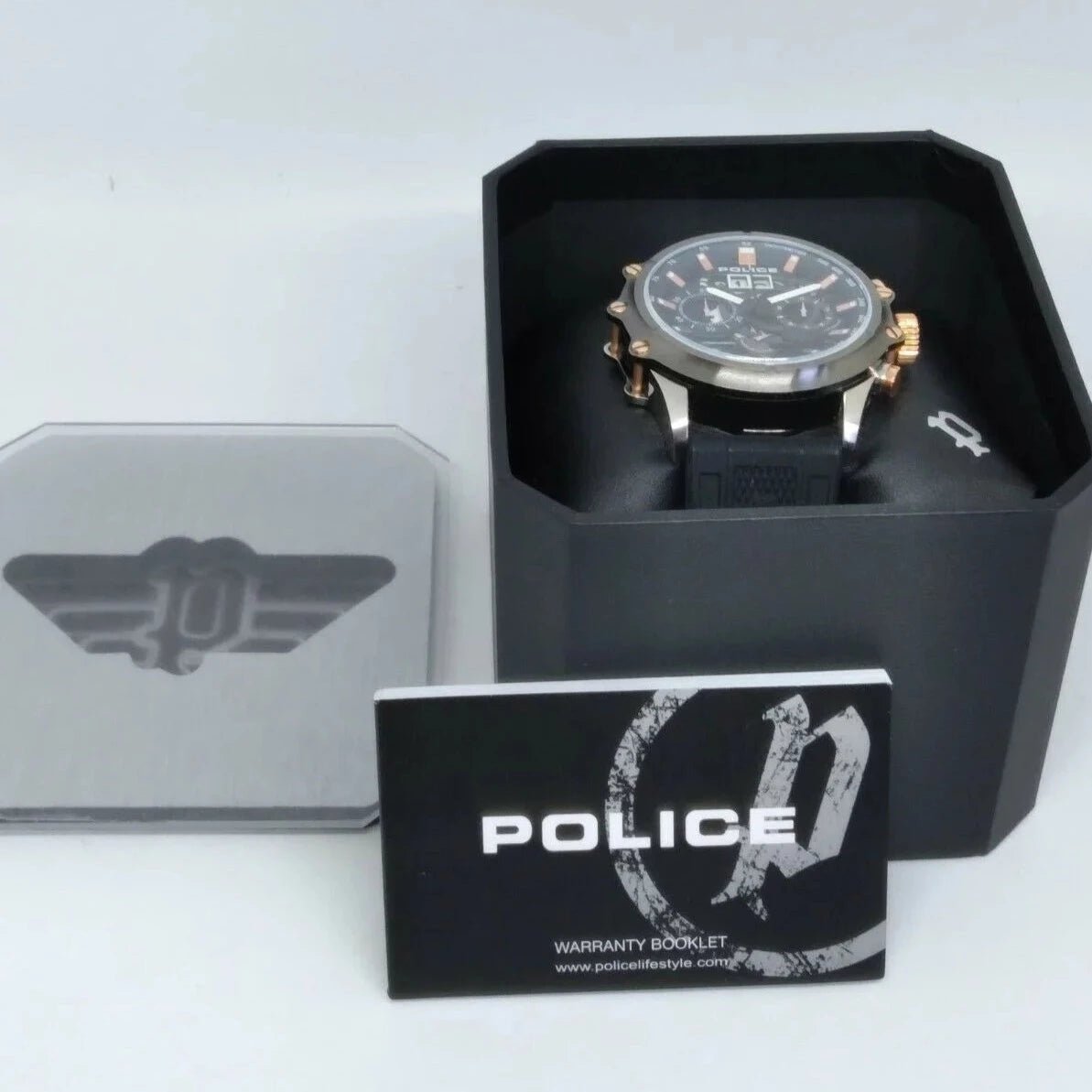 Police Luang Multi-Colour Dial Leather Analogue Men's Watch | PL16018JSTU13P | Time Watch Specialists