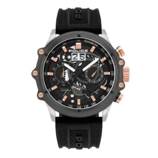 Police Luang Multi-Colour Dial Leather Analogue Men's Watch | PL16018JSTU13P | Time Watch Specialists