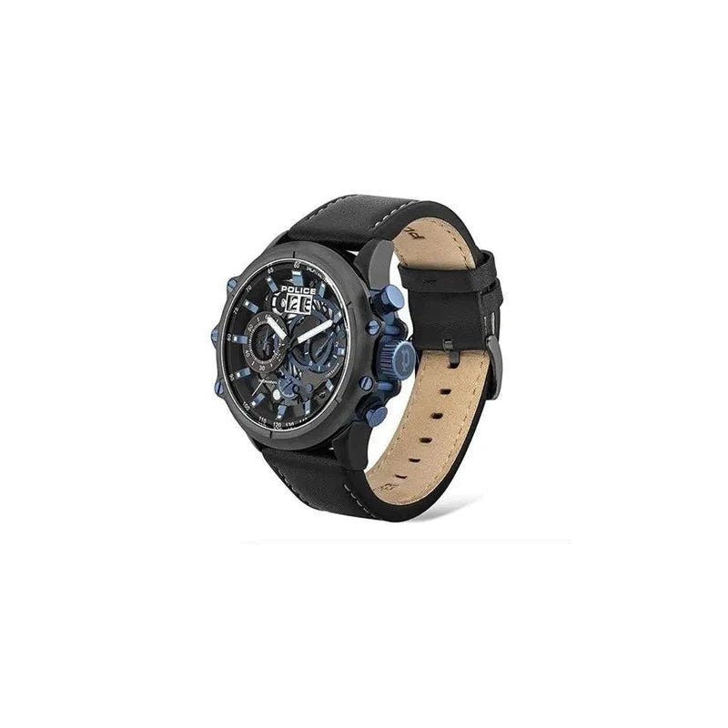 Police Luang Multi-Colour Dial Leather Analogue Men's Watch | PL16018JSU02 | Time Watch Specialists