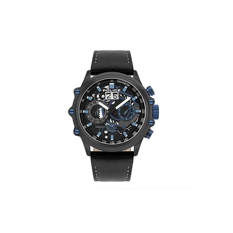 Police Luang Multi-Colour Dial Leather Analogue Men's Watch | PL16018JSU02 | Time Watch Specialists