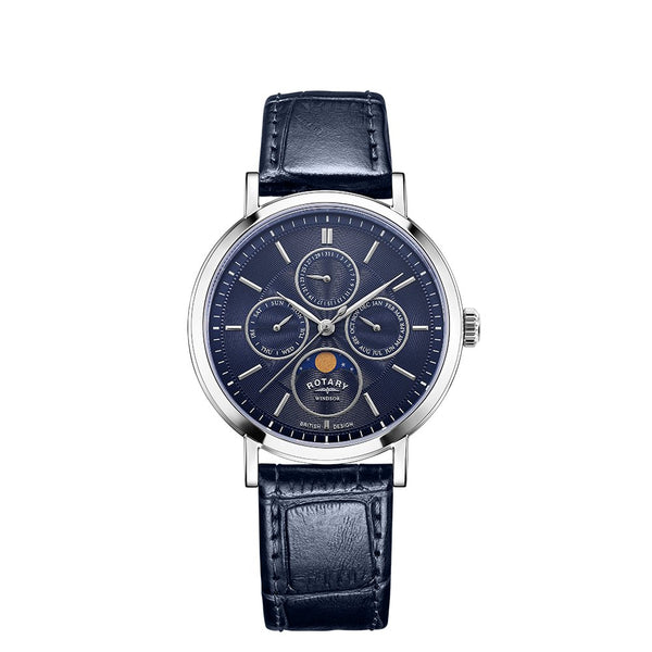 Buy Rotary Dress Moonphase Blue Leather Men s Dress Watch GS05425 05 Time Watch Specialists