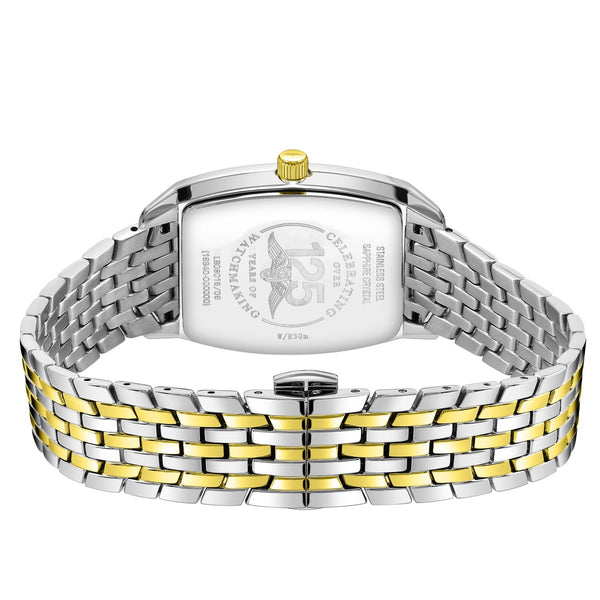 Rotary Ultra Slim Tonneau Two Tone Bracelet Women's Dress Watch | LB08016/06