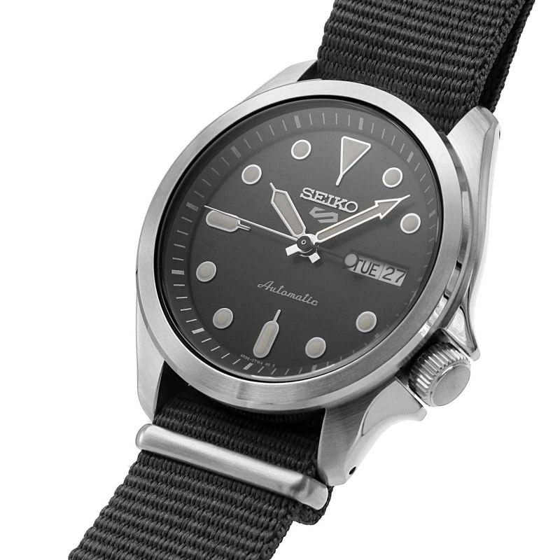 Seiko 5 Sports Automatic 100m Sunray Gray Dial Nylon Men's Watch | SRPE61K1 | Time Watch Specialists