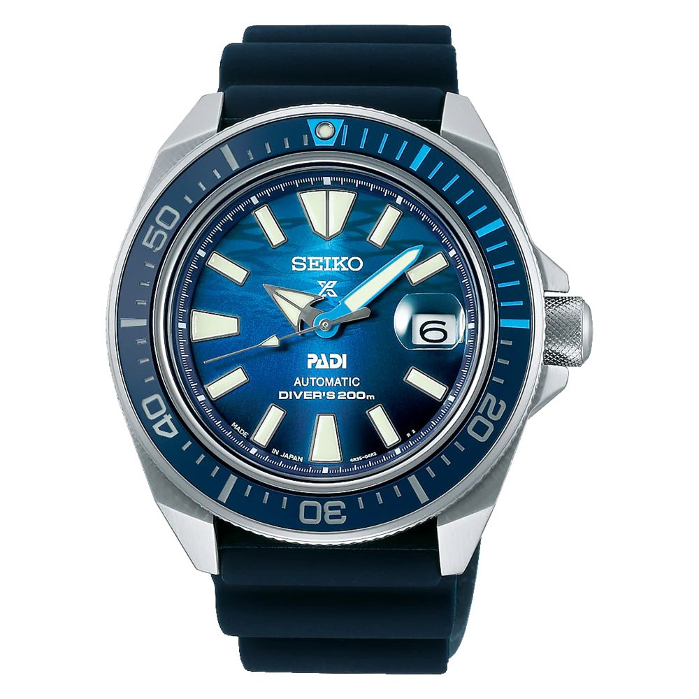 Seiko Prospex Padi Blue Dial Resin Strap Men's Watch | SRPJ93K1 | Time Watch Specialists