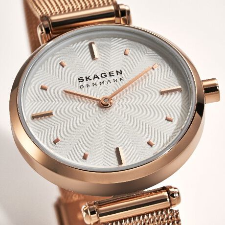 Skagen Amberline Two - Hand Rose - Tone Steel Mesh Women's Watch | SKW2955 | TIME Watches