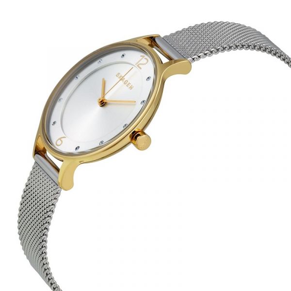 Skagen Anita Gold Round Stainless Steel Mesh Women's Watch | SKW2340 | TIME Watches