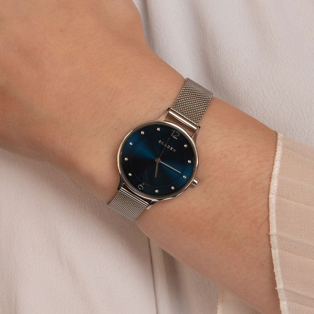 Skagen Anita Silver/Steel Round Stainless Steel Mesh Women's Watch - SKW2307 | Time Watch Specialists