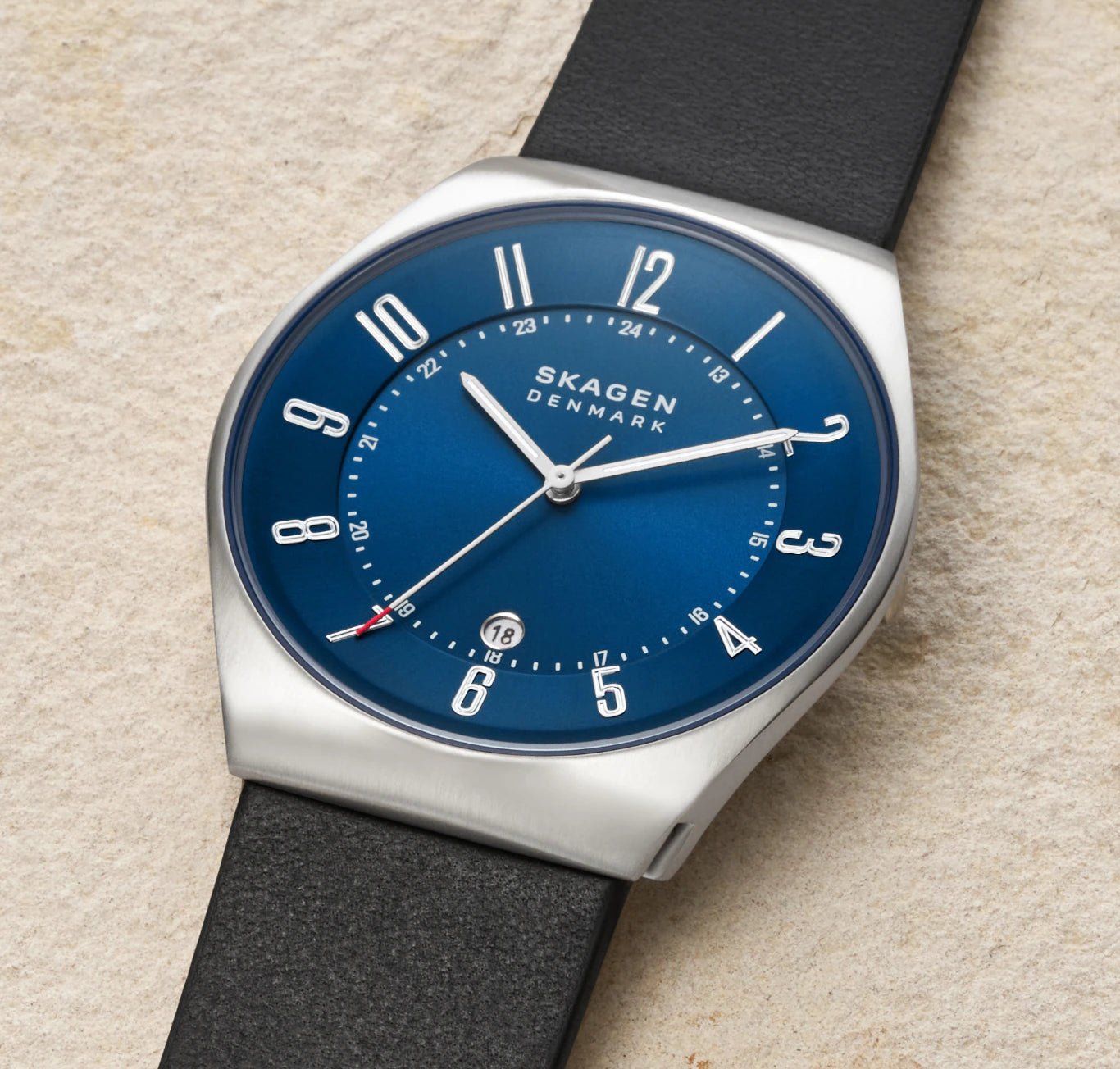 Skagen Grenen Three - Hand Date Midnight Leather Men's Watch | SKW6814 | TIME Watches