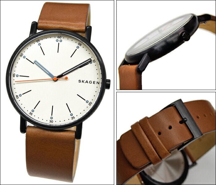 Skagen Signatur Black Round Leather Men's Watch - SKW6374 | Time Watch Specialists