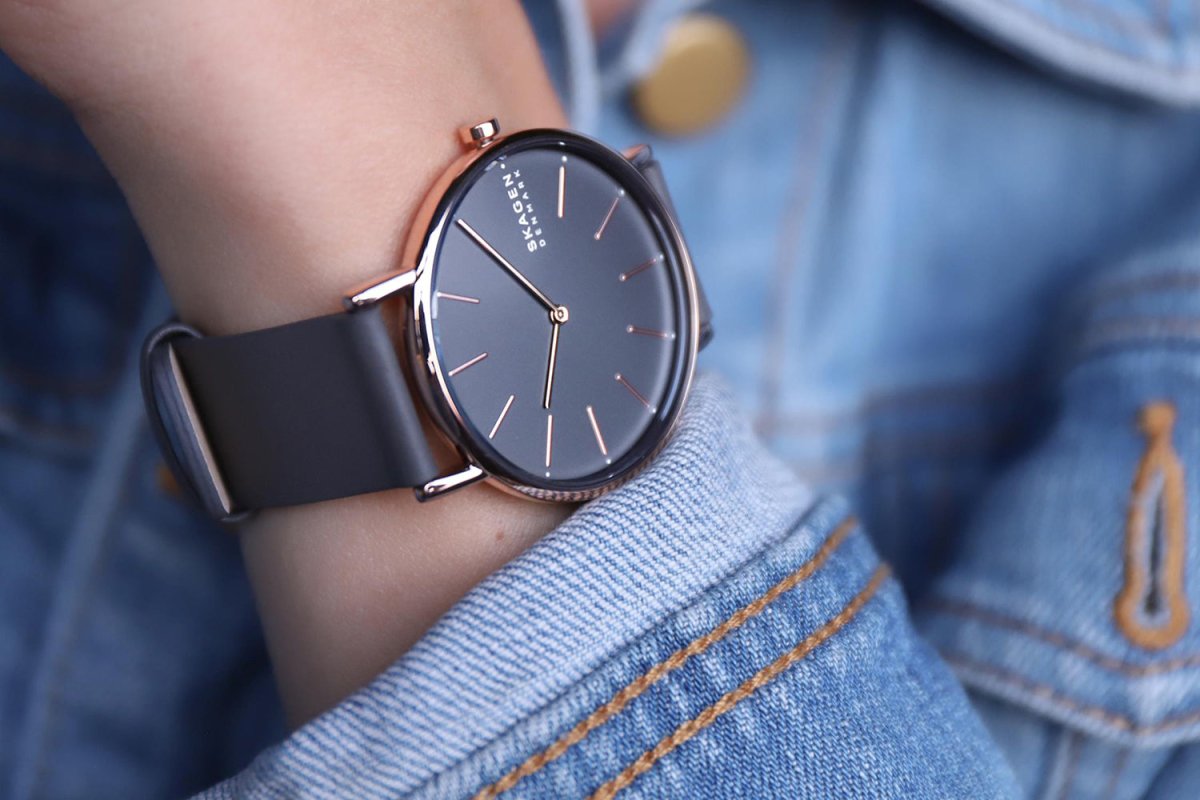 Skagen Signatur Rose Gold Round Leather Women's Watch - SKW2794 | Time Watch Specialists