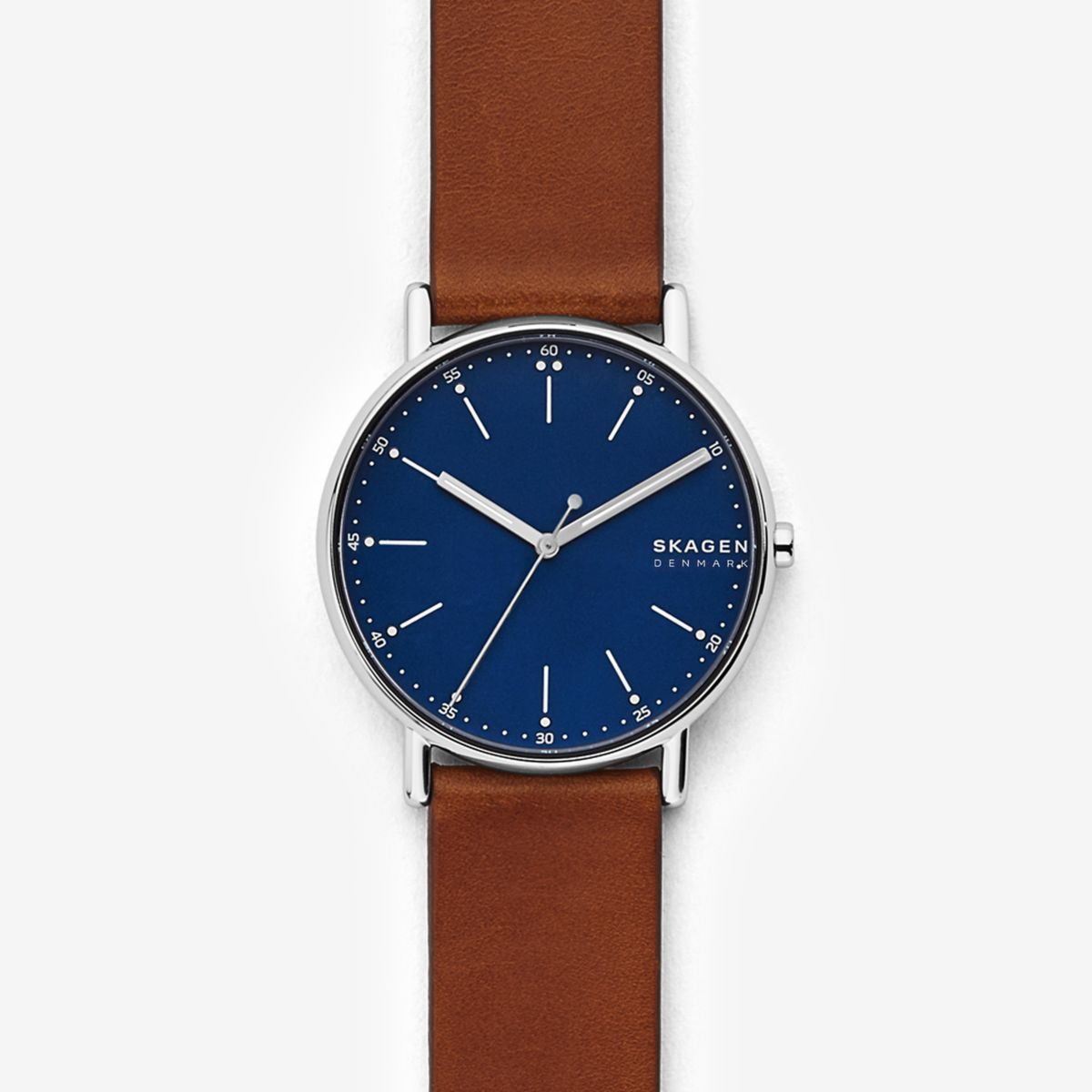 Skagen Signatur Silver Round Leather Men's Watch | SKW6355 | Time Watch Specialists