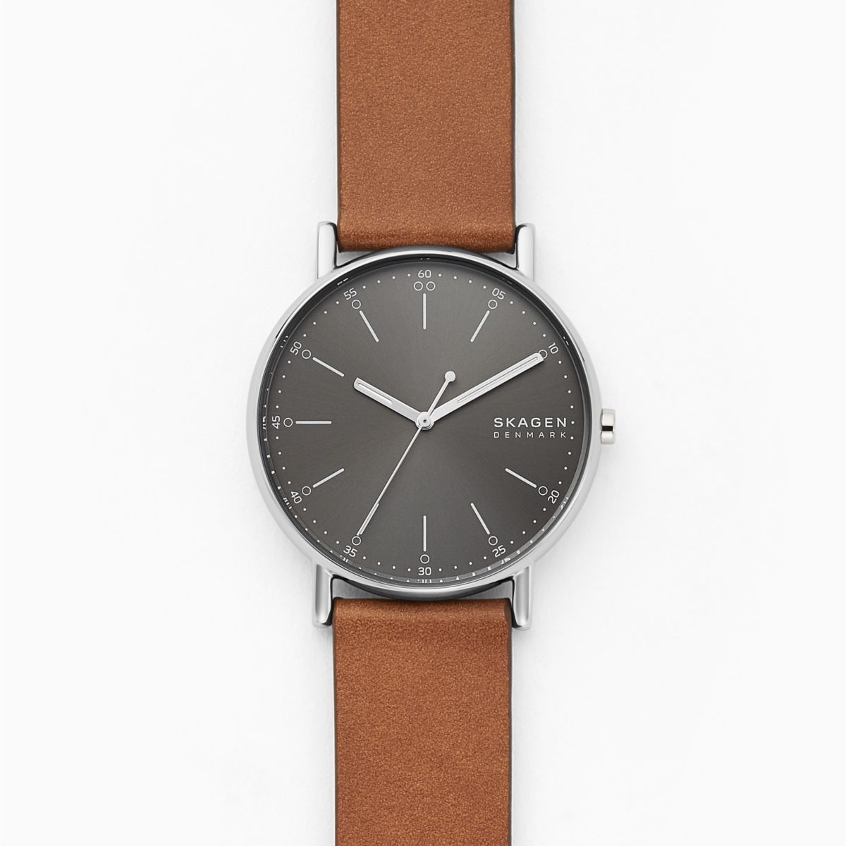 Skagen Signatur Silver Round Leather Men's Watch | SKW6578 | Time Watch Specialists
