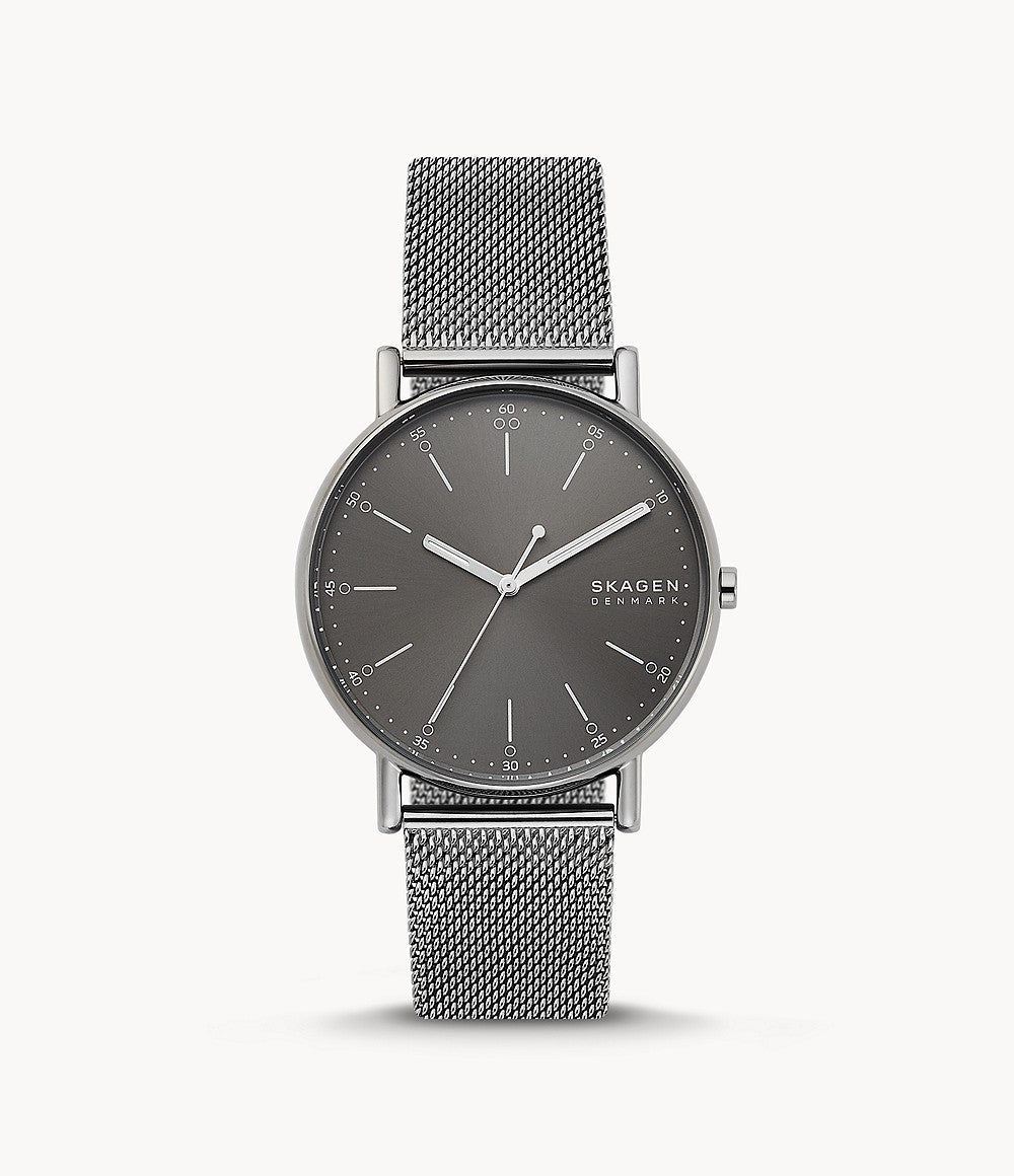 Skagen Signatur Three-Hand Gray Steel Mesh Men's Watch | SKW6577 | Time Watch Specialists