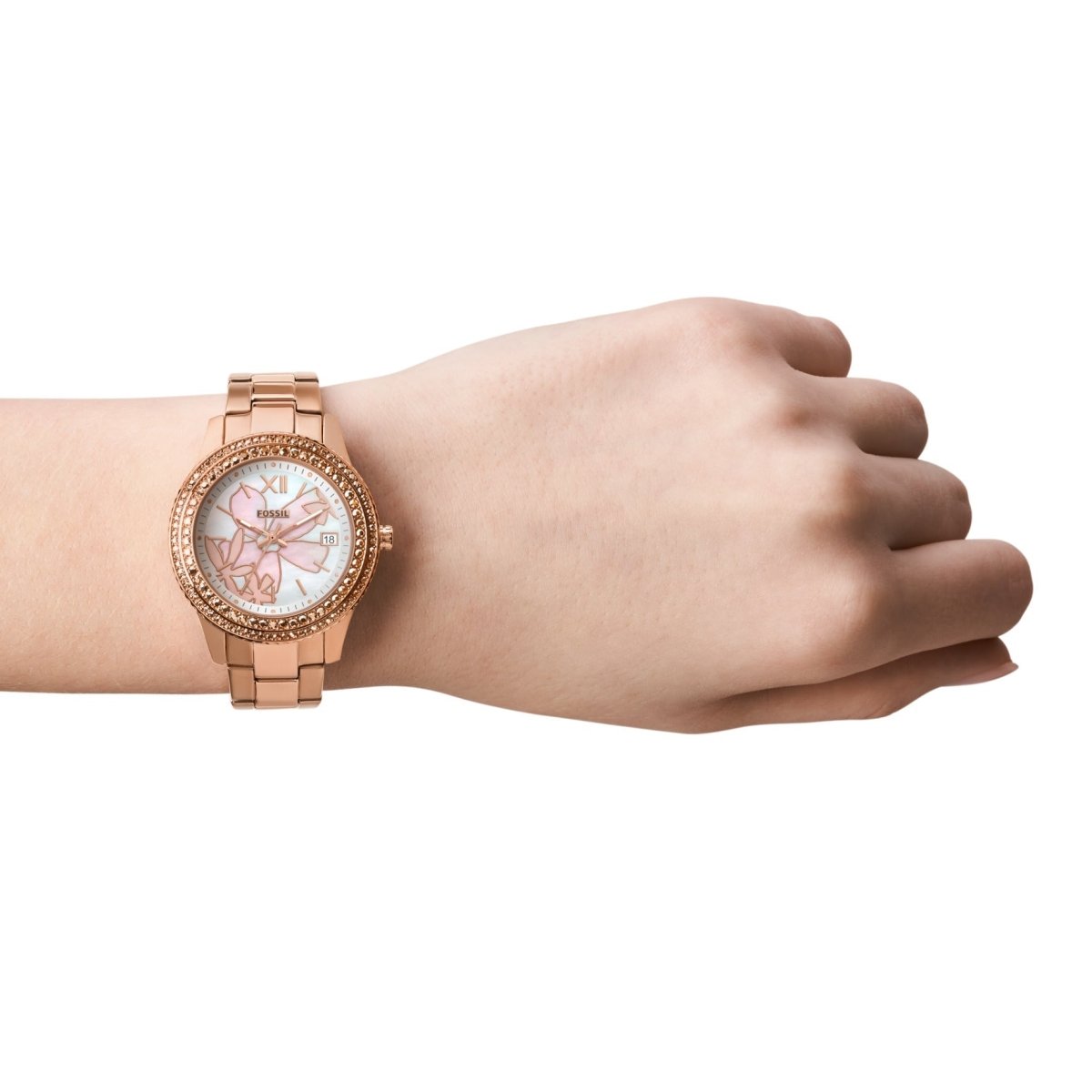 Stella Three-Hand Date Rose Gold-Tone Stainless Steel Women's Watch - ES5192 | Time Watch Specialists