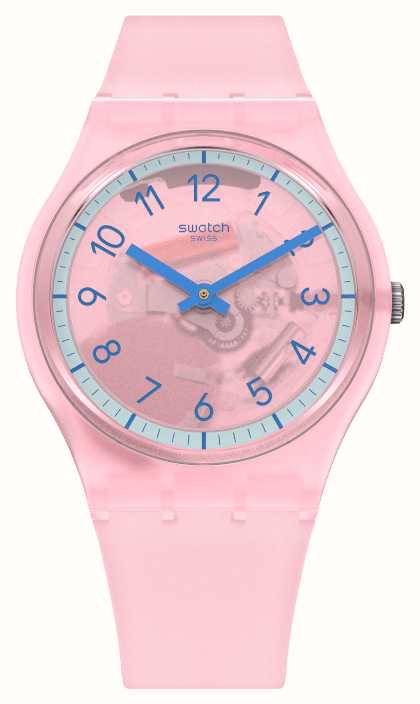 Swatch PINK PAY! Pink Semi-Transparent Strap Unisex Watch | SVHP100-5300 | Time Watch Specialists