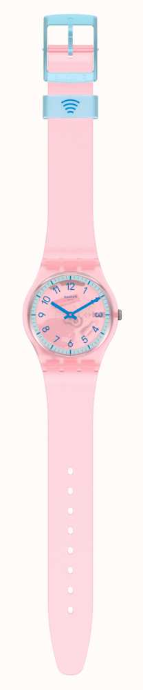 Swatch PINK PAY! Pink Semi-Transparent Strap Unisex Watch | SVHP100-5300 | Time Watch Specialists