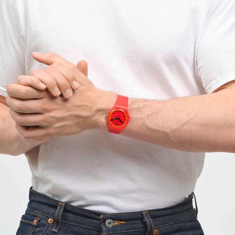 Swatch Proudly Red Unisex Watch | SO29R705 | Time Watch Specialists