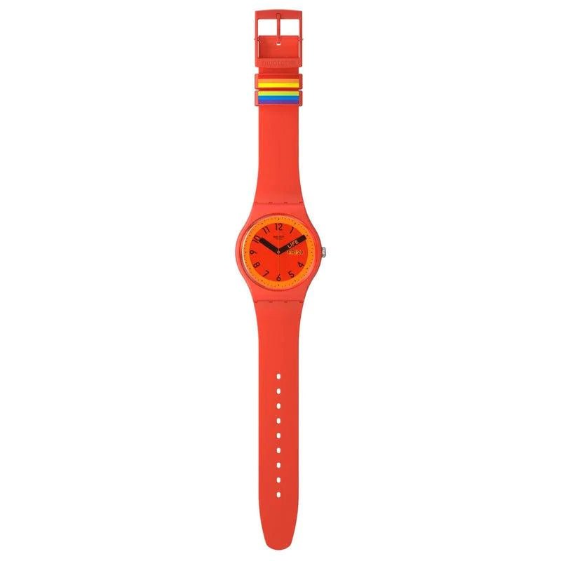 Swatch Proudly Red Unisex Watch | SO29R705 | Time Watch Specialists